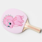 Cute Baby Pink Triceratops Dinosaur Tafeltennisbatje (Zijkant)