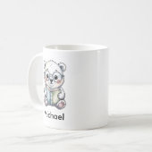 Cute Baby Polar Bear Reading a Book Koffiemok (Voorkant links)