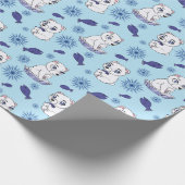 Cute Baby Polar Bears Pattern Wrapping Paper Cadeaupapier (Hoek)