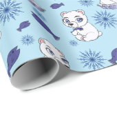 Cute Baby Polar Bears Pattern Wrapping Paper Cadeaupapier (Rol Hoek)
