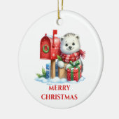 Cute Baby Polar Beer Kerstmis Keramisch Ornament (Links)