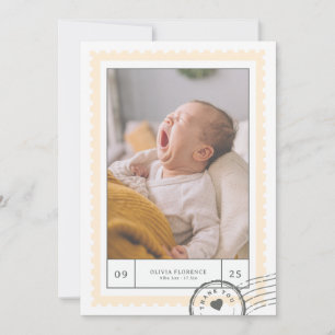 Cute Baby Postzegel Foto Bedankkaart