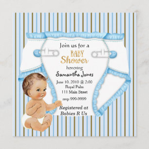 Cute Baby Prince Boy's Baby shower Invi Kaart
