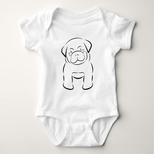 Cute Baby Pug Creeper Romper (Voorkant)