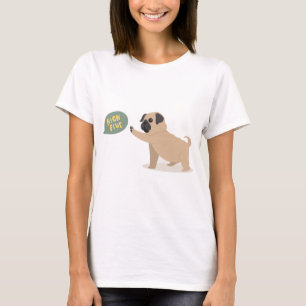 Cute baby pug die vijf jaar hoog doet t-shirt