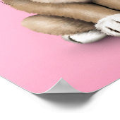 Cute Baby Pug Puppy Dog op Roze Poster (Hoek)