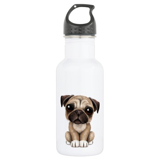 Cute Baby Pug Puppy Dog Waterfles (Voorkant)