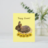 Cute baby rabbit - easter bunny briefkaart (Staand voorkant)