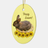 Cute baby rabbit - easter bunny keramisch ornament (Links)