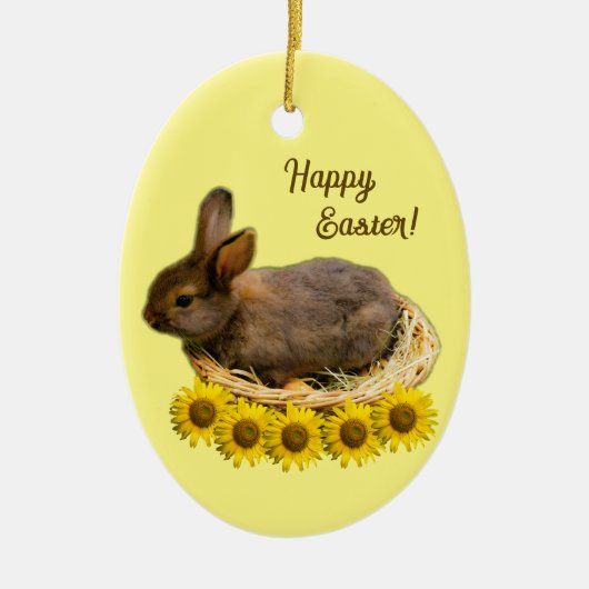 Cute baby rabbit - easter bunny keramisch ornament (Voorkant)