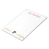 Cute Baby Raccoon met bloemen Notitieblok (Schuin)