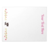 Cute Baby Raccoon met bloemen Notitieblok (Voorkant)