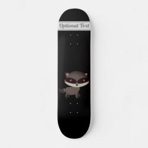 Cute Baby Raccoon met bloemen Persoonlijk Skateboard