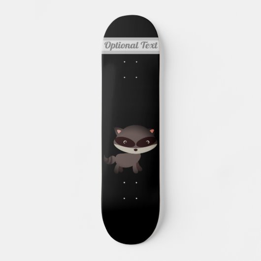 Cute Baby Raccoon met bloemen Persoonlijk Skateboard (Voorkant)