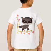 Cute Baby Raccoon met bloemen T-shirt (Achterkant)