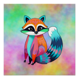 Cute Baby Raccoon Perfect Poster