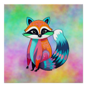 Cute Baby Raccoon Perfect Poster
