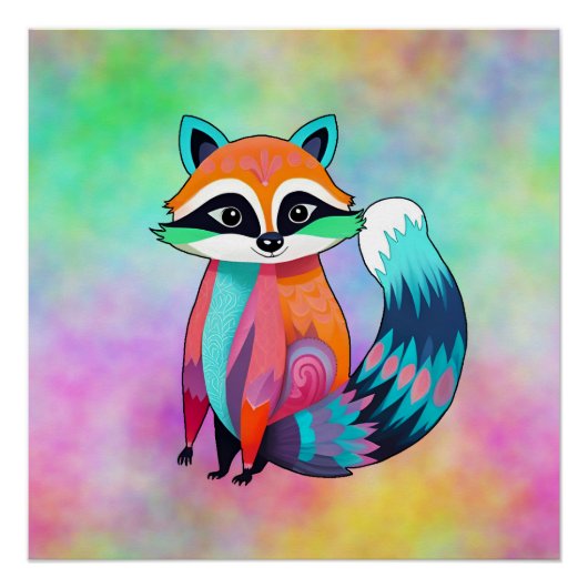Cute Baby Raccoon Perfect Poster (Voorkant)