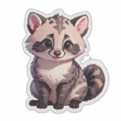 Cute Baby Raccoon Sticker (Voorkant)