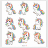 Cute Baby Rainbow Unicorn Custom Vinyl Sticker (Vel)