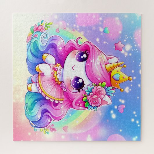 Cute Baby Rainbow Unicorn Legpuzzel (Horizontaal)