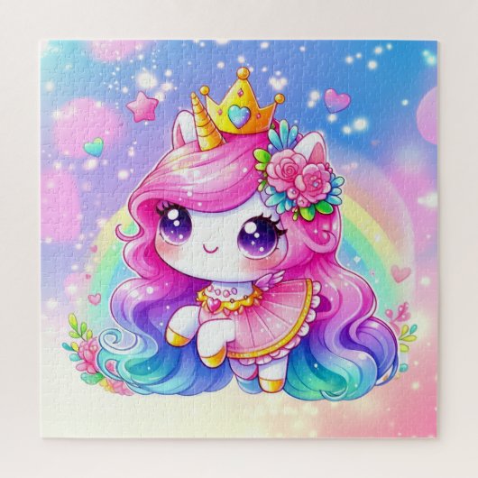 Cute Baby Rainbow Unicorn Legpuzzel (Verticaal)