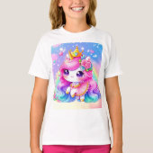 Cute Baby Rainbow Unicorn T-shirt (Voorkant)