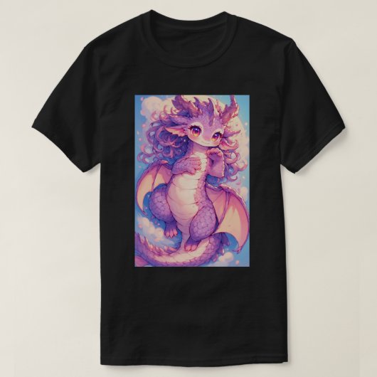 Cute Baby Rave Dragon Anime Kawaii Art 02 T-shirt (Design voorkant)