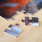 Cute Baby Red Fox in de sneeuw Legpuzzel (Zijkant)