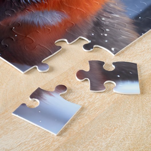 Cute Baby Red Fox in de sneeuw Legpuzzel (Zijkant)