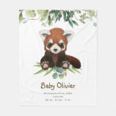Cute Baby Red Panda Beer Eucalyptus Persoonlijk Fleece Deken (Voorkant)