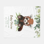 Cute Baby Red Panda Beer Eucalyptus Persoonlijk Fleece Deken (Voorkant (Horizontaal))