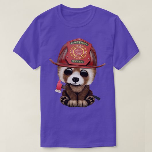 Cute Baby Red Panda brandweerman T-shirt (Design voorkant)