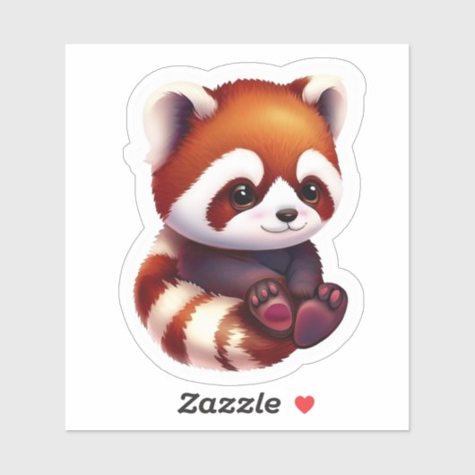 Cute Baby Red Panda Sticker (Vel)