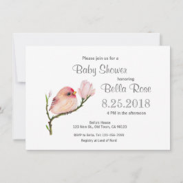 Cute Baby Redpoll Bird Baby Shower-uitnodigingen Kaart