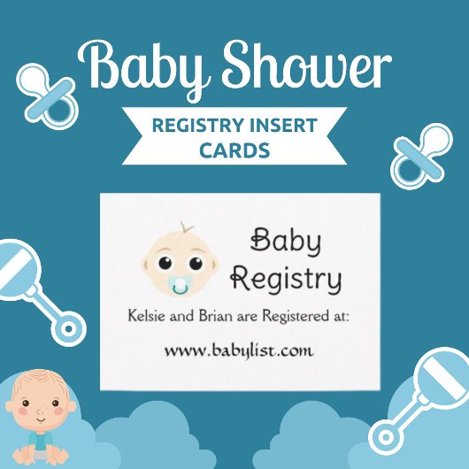 Cute Baby-registratie Baby Shower Kaart