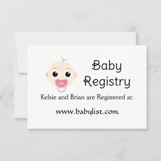 Cute Baby Registry Pink Girl Baby shower Kaart (Voorkant)