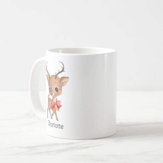 Cute Baby Reindeer Persoonlijke Kerstmis kinder Koffiemok (Voorkant links)