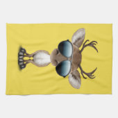 Cute Baby Reindeer Wearing Sunbril Theedoek (Horizontaal)