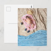 Cute baby relaxt op het strand briefkaart (Voorkant / Achterkant)