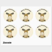 Cute Baby Rendier Kerstmis Sticker (Vel)