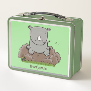 Cute baby rhino cartoon illustratie