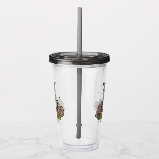 Cute baby rhino cartoon illustratie acryl drinkbeker (Rechts)