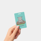 Cute baby rhino cartoon illustratie badge (Handheld)