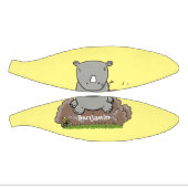 Cute baby rhino cartoon illustratie basketbal (Panelen)