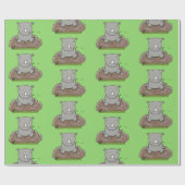 Cute baby rhino cartoon illustratie cadeaupapier (Vlak)