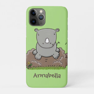 Cute baby rhino cartoon illustratie Case-Mate iPhone case