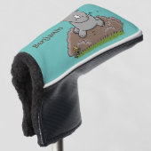 Cute baby rhino cartoon illustratie golfheadcover (3/4 voorkant)