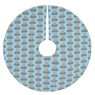Cute baby rhino cartoon illustratie kerstboom rok