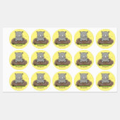 Cute baby rhino cartoon illustratie labels (Vel)
